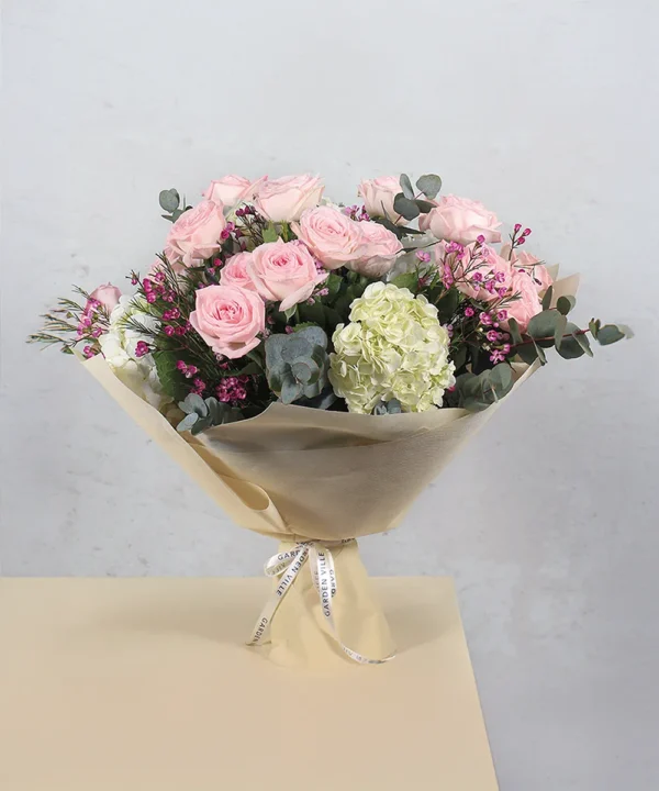 Prosecco Punch pink and yellow flowers for gifting