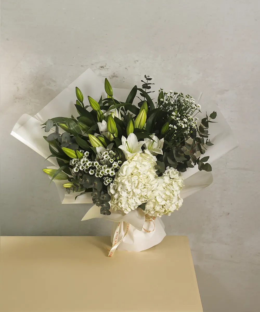 melancholy white flowers for gifting